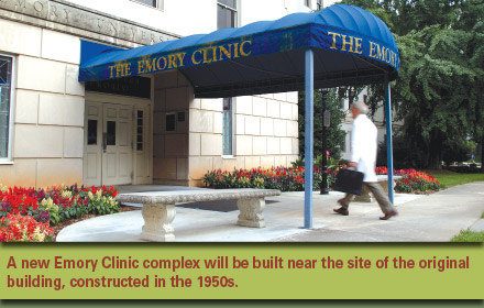 A new Emory Clinic complex will be built near the site of the original building, constructed in the 1950s.