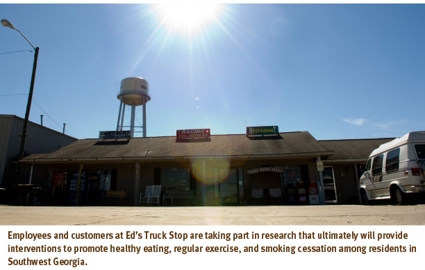 Employees and costumers at Ed's Truck Stop are taking part in research that will provide interventions to promote healthy eating, exercise and smoking cessation.