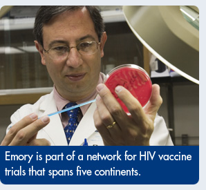 Emory is part of a network for HIV vaccine trials that spans five continents