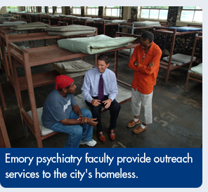 Emory psychiatry faculty provide outreach services to the city's homeless.