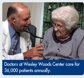 Doctors at Wesley Woods Center care for 36,000 patients annually.