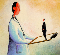Illustration of doctor with clipboard