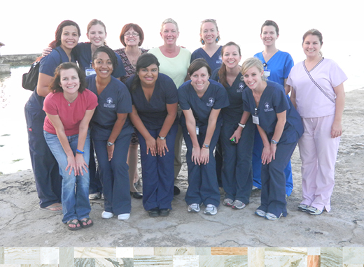 Emory nursing students and faculty travel to the Bahamas (the 2011 group poses above) and Jamaica each winter and the Dominican Republic each spring to provide basic health care and education in a different cultural setting. 