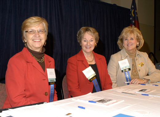 Georgia Nursing Summit leaders included Emory nursing Dean Linda McCauley (left); Charlotte Weaver, senior vice president and chief clinical officer with Gentiva Health Services; and Lisa Eichelberger, dean of the College of Health at Clayton State University.