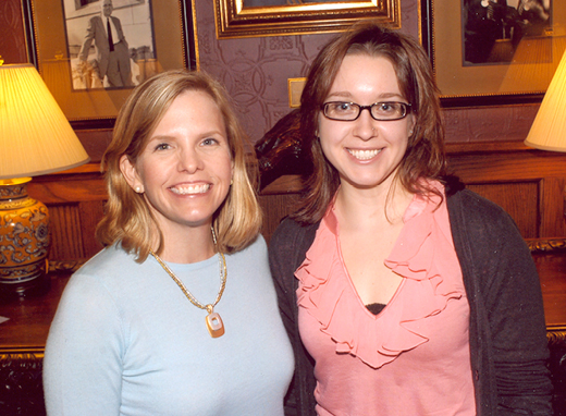 Though they now live in different states,Tracey Wilds (left) and Amy Blumling stay connected through the Adopt-a-Scholar Program. They are shown here at a scholarship recognition reception last spring.