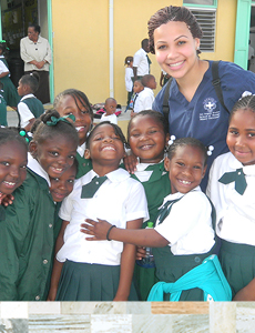 This past winter, BSN senior Ashley Mire taught these schoolgirls from Eleuthera about proper nutrition and hygiene.