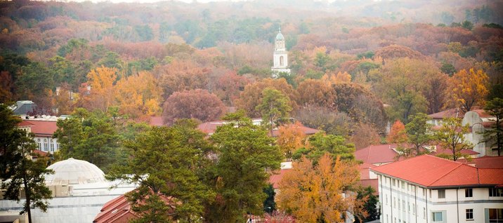 Fall aerial view of the campus
